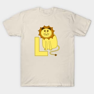 L is for Lion - Yellow L Initial T-Shirt